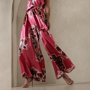 BNWT 100% Silk Floral Palazzo Pants